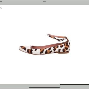 Alaia pony hair ankle trap flats